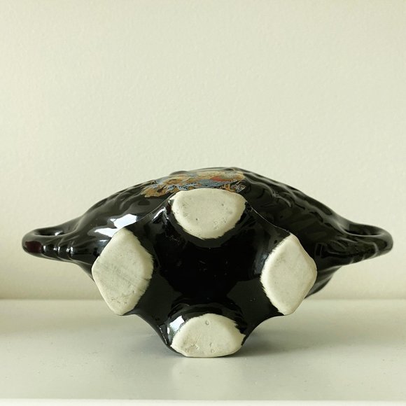 Porcelain Decorative Black Bowl Trinket Tray - Picture 6 of 6